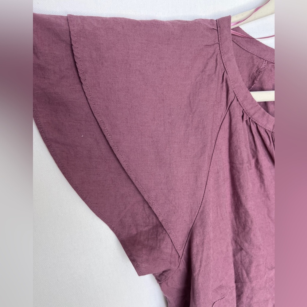 Women's Mauve Linen Blouse NWT 2X - Picture 6 of 7